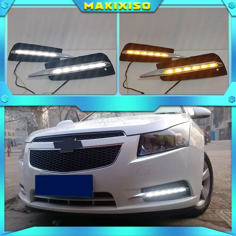 

Дневные ходовые огни для chevrolet cruze 2009, 2010, 2011, 2012, 2013, 2014, светодиодные дневные ходовые огни с указателем поворота, 2 шт.