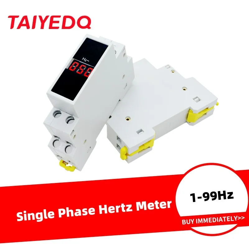 18mm Din Rail Single Phase Modular Hertz Meter 1-99Hz LED Indicator Digital Tester