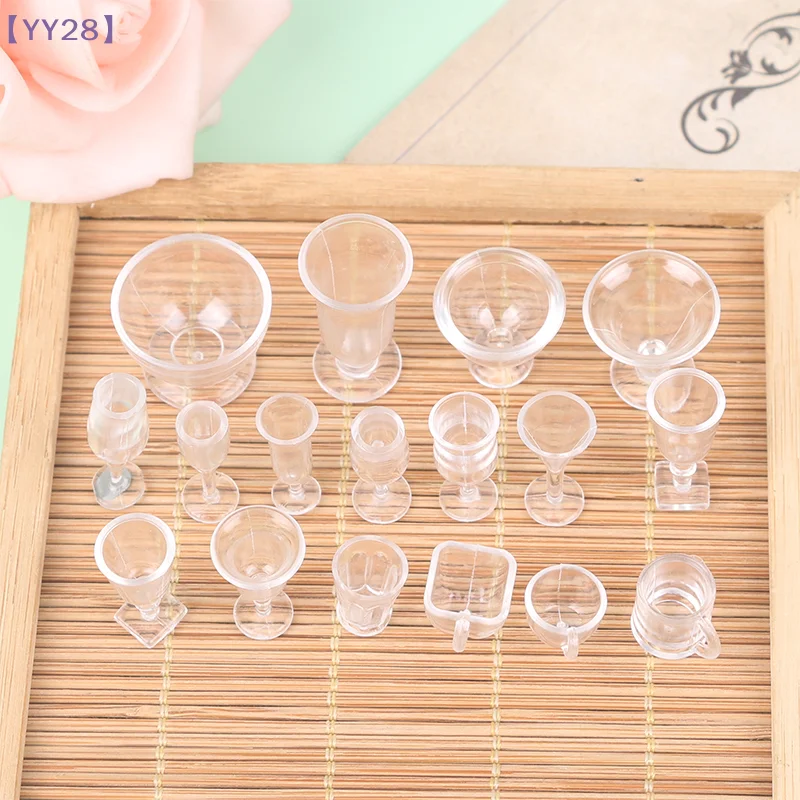 【YY28】17pcs/lot plate cup dish bowl tableware set Dollhouse Miniature Toy Doll Food Kitchen living room Accessories 1:12 Scale