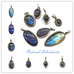 Nepal Hand 925 Silver Jewelry Inlaid Natural Labradorite Vintage Charms for Mother`s Day Multi Designs T9032