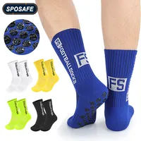 1Pair Men Women Soccer Socks, Anti-Slip Socks for Soccer Football Basketball Yoga Running Trekking with Anti-Blister Pads