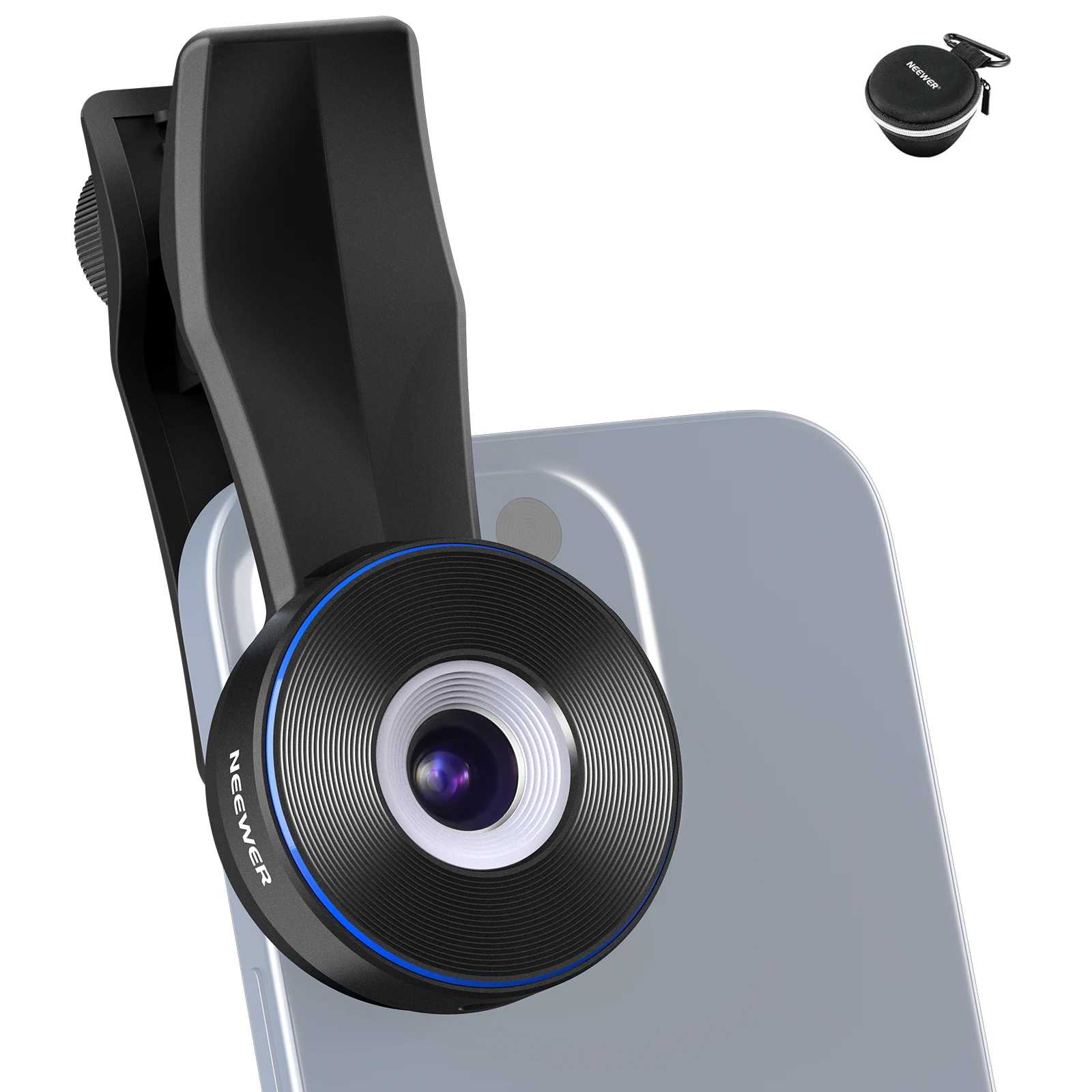 

NEEWER 45X Mini Pocket Microscope Lens with 17mm Thread Phone Lens Clip, 2 Brightness LED Light, Microscopic World Observation