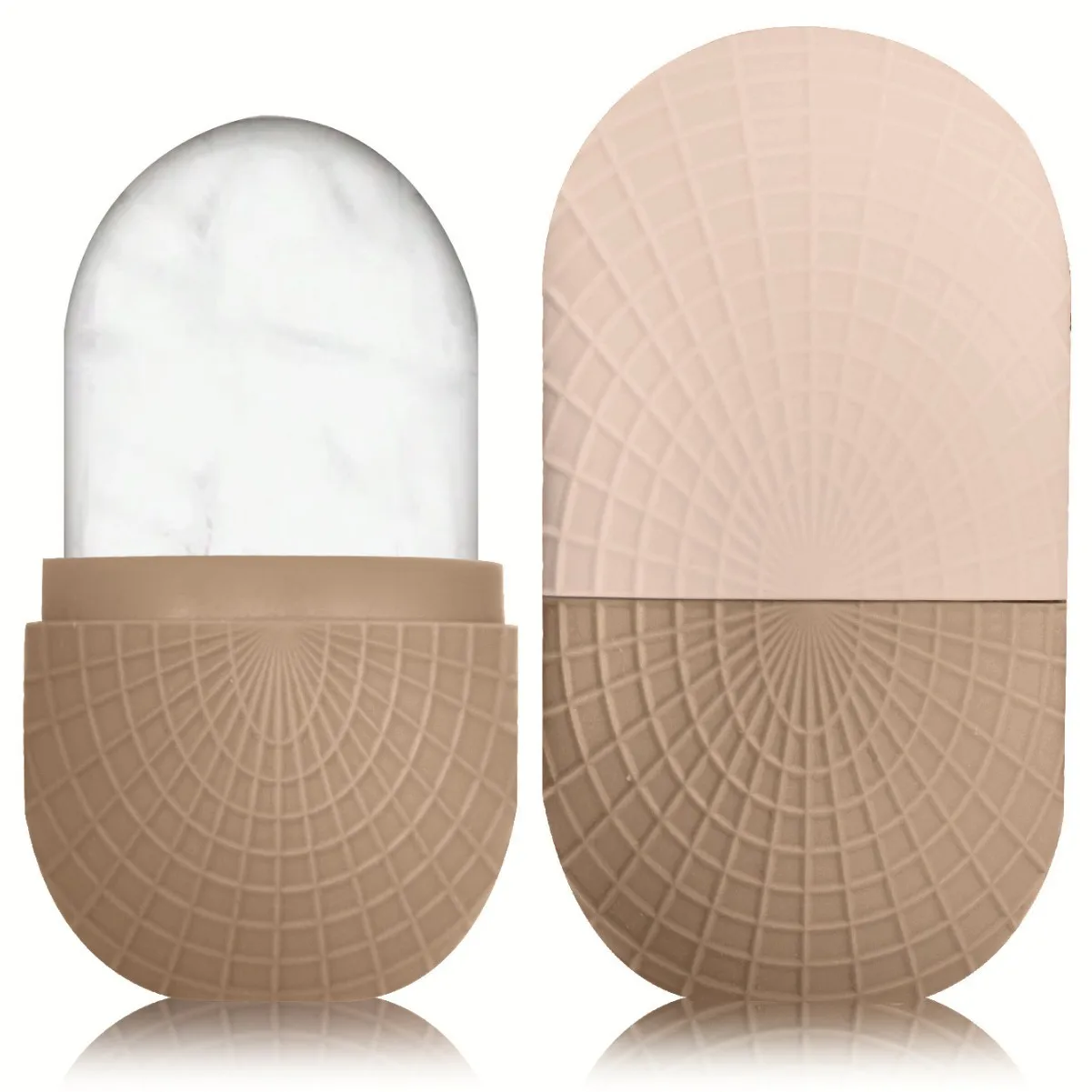 アイスローラー 顔の目用 シリコーンアイスモールド 冷却引き締め顔の皮膚アイスグリッド 漏れ防止 再利用可能なマッサージフェイシャルケアツール