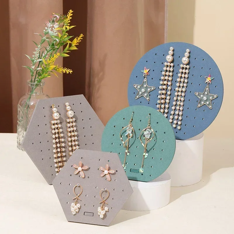 Round Regular Hexagonal Earring Plate Removable Stud Jewelry Storage Display Stand Jewelry Organizer Cuff-link Display Cards