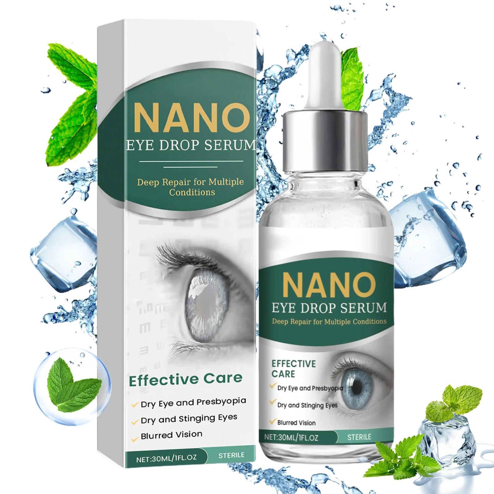 Nano Eye Drops Serum Relieve Eyes Fatigue Eye Drops Nano Eye Drop Serum for Dry Eye Presbyopia