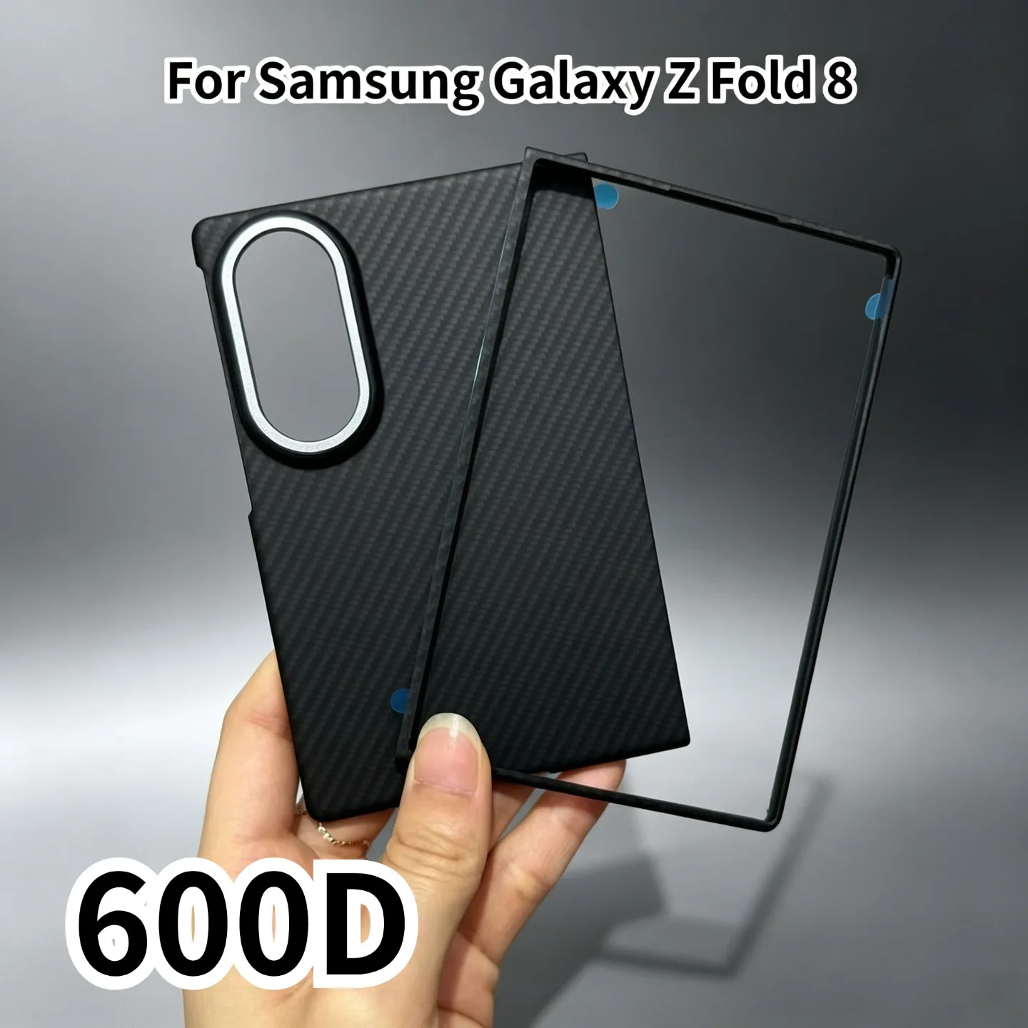 Premium Kevlar Skin Feel Magnetic Protective Case for Samsung Galaxy Z Fold 8 Carbon Fiber Texture PC Wireless Charge Slim Cover