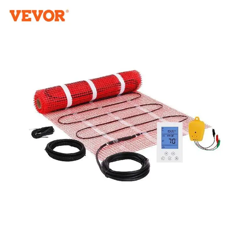 VEVOR Floor Heating Mat 20 Sq. ft Electric Radiant In-Floor Heated Warm System Adhesive Back for Easy Installation on The Floor