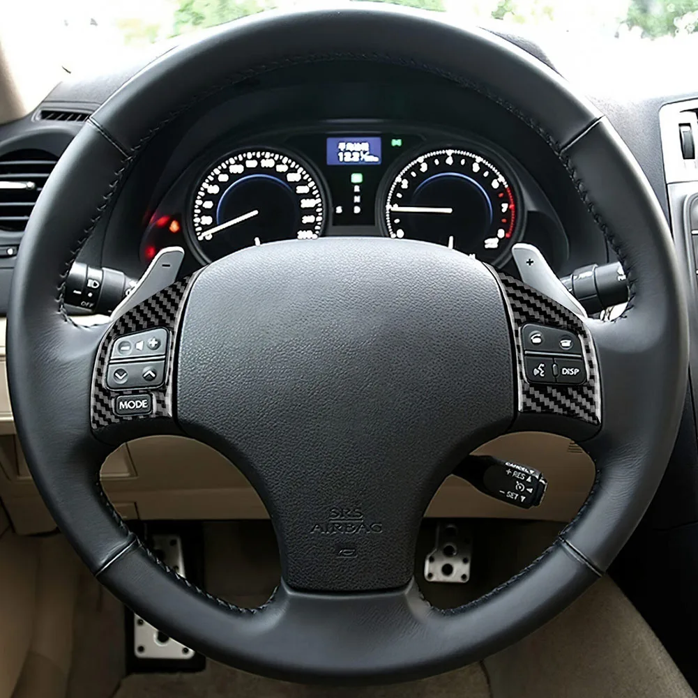 

High Quality Real Carbon Fiber Steering Wheel Button Cover for a Sleek Look on For LEXUS IS 250 300 350C 06 12