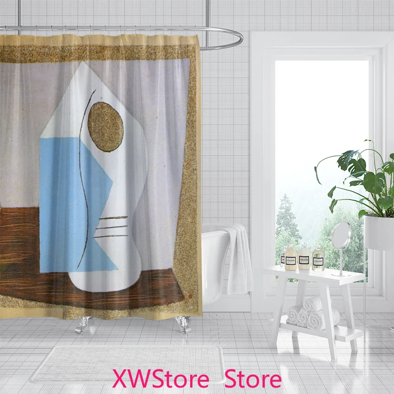 

Anti Mold Waterproof No Punching Original Abstract Art Shower Curtain PEVA Fabric