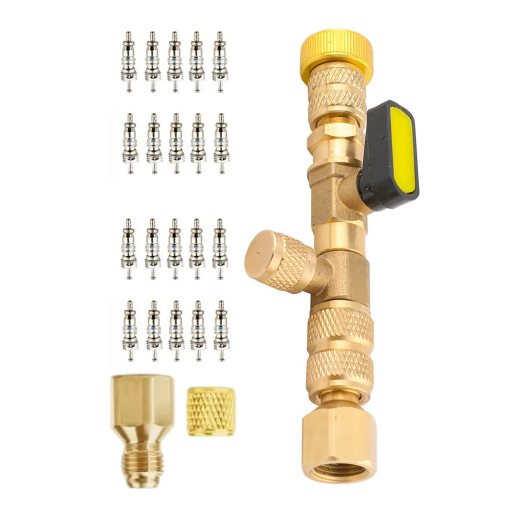 Metal Construction HVAC Valve Core Extraction Tool for R22 R410A R404A R407C R32 and Dual Size SAE Compatibility