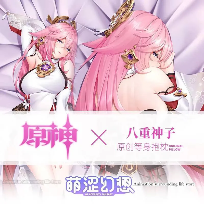 

Otaku Genshin Impact Yae Miko Cosplay Dakimakura Hugging Body Pillow Case Anime Dakimakura Custom Cushion Cover Anime Accessori
