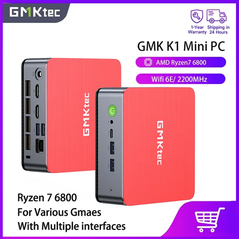 GMKtec NucBox K1 AMD Ryzen 7 6800H No RAM/SSD Mini PC NVMe(PCIe3.0 M.2) Window 11 Pro WiFi6E BT5.2 Mini Computer USB3.2 for Game