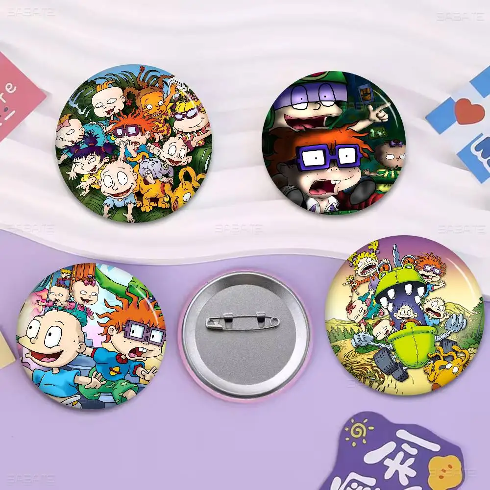 Cartoon R-Rugrat Anime Button Pin Handmade Brooch for Clothes Cartoon Badge Backpack Decoration Jewelry Accessories