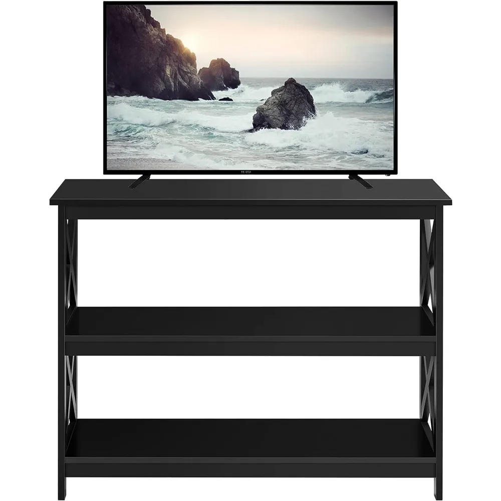 

Television Stands & Entertainment Centers with 3 Tier Storage Shelf TV Stand for Living Room, Black