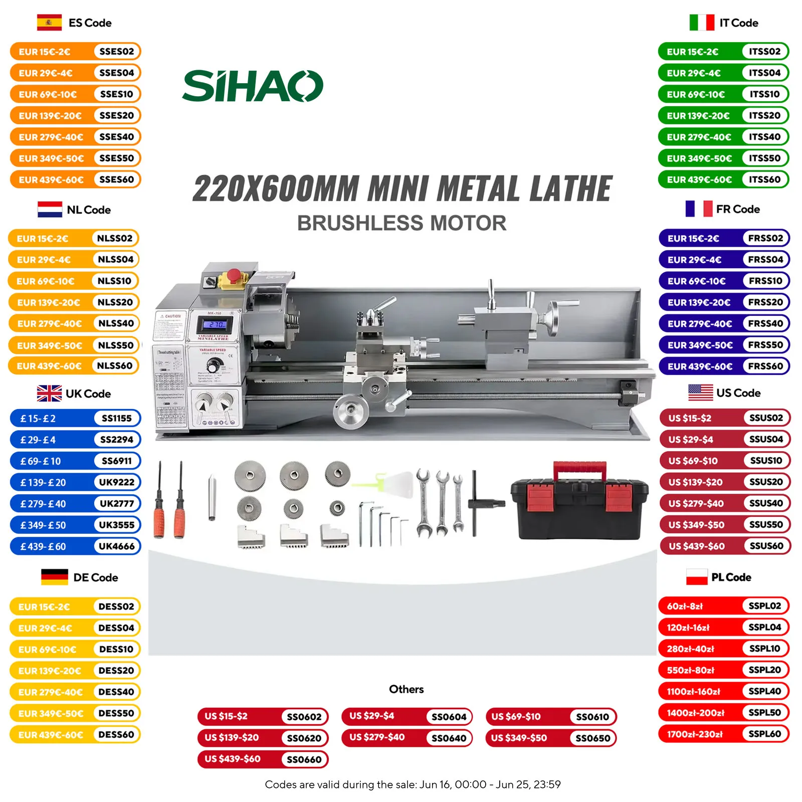 

SIHAO 7x14-дюймовый мини-токарный станок по металлу — переменная скорость 0-2500 об/мин, большой поворотный настольный токарный станок для изготовления стали/алюминия и моделей своими руками