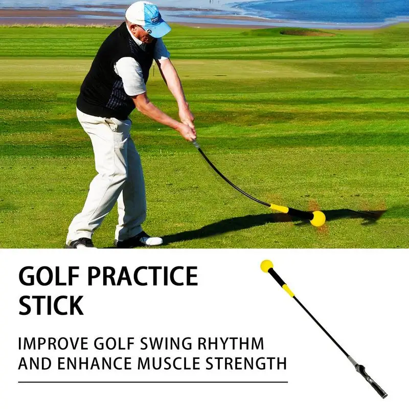 Golf Swing Trainer Elastic Fiber Rod Silicone Golf Swing Practice Stick Portable Golf Grip Training Aid golf accessories