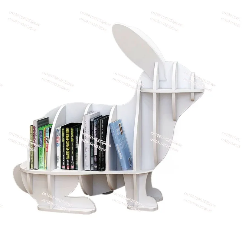 Creative Bookshelf Floor-to-ceiling Storage Cartoon Rabbit Student Theme Window Reading Corner Decorative Ornament