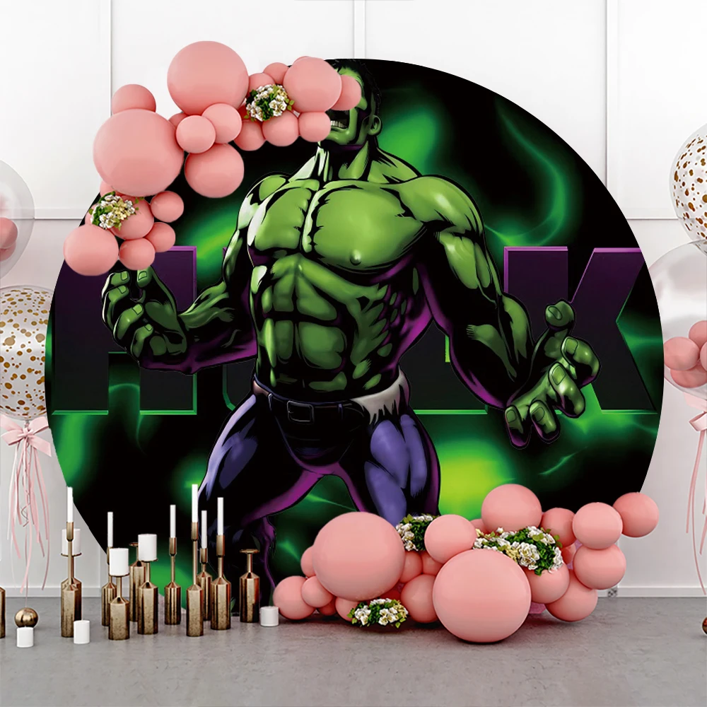 Iron Man Birthday Decoration Party Props Round Photo Backdrop Background For Photography Super Hero Baby Shower Hulk Photozone