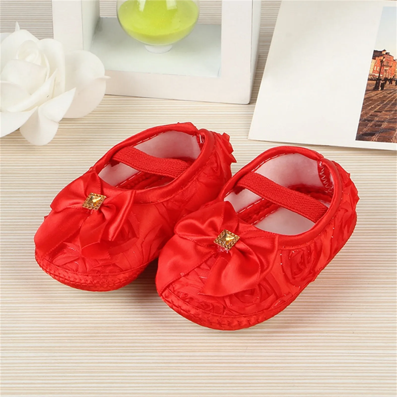 2024 New Fashion Baby Shoes Newborn Baby Girls Floral Print Little Bottie Prewalker Soft Sole Single Shoes For Your Baby