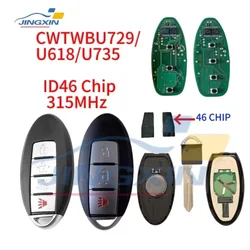Jingxin 3/4 button 315MHZ 46chip For 2007-2012 Nissan SENTRA Remote Smart Key FOB 285E3-EW82D CWTWBU735/U618 CWTWBU729 Car Key
