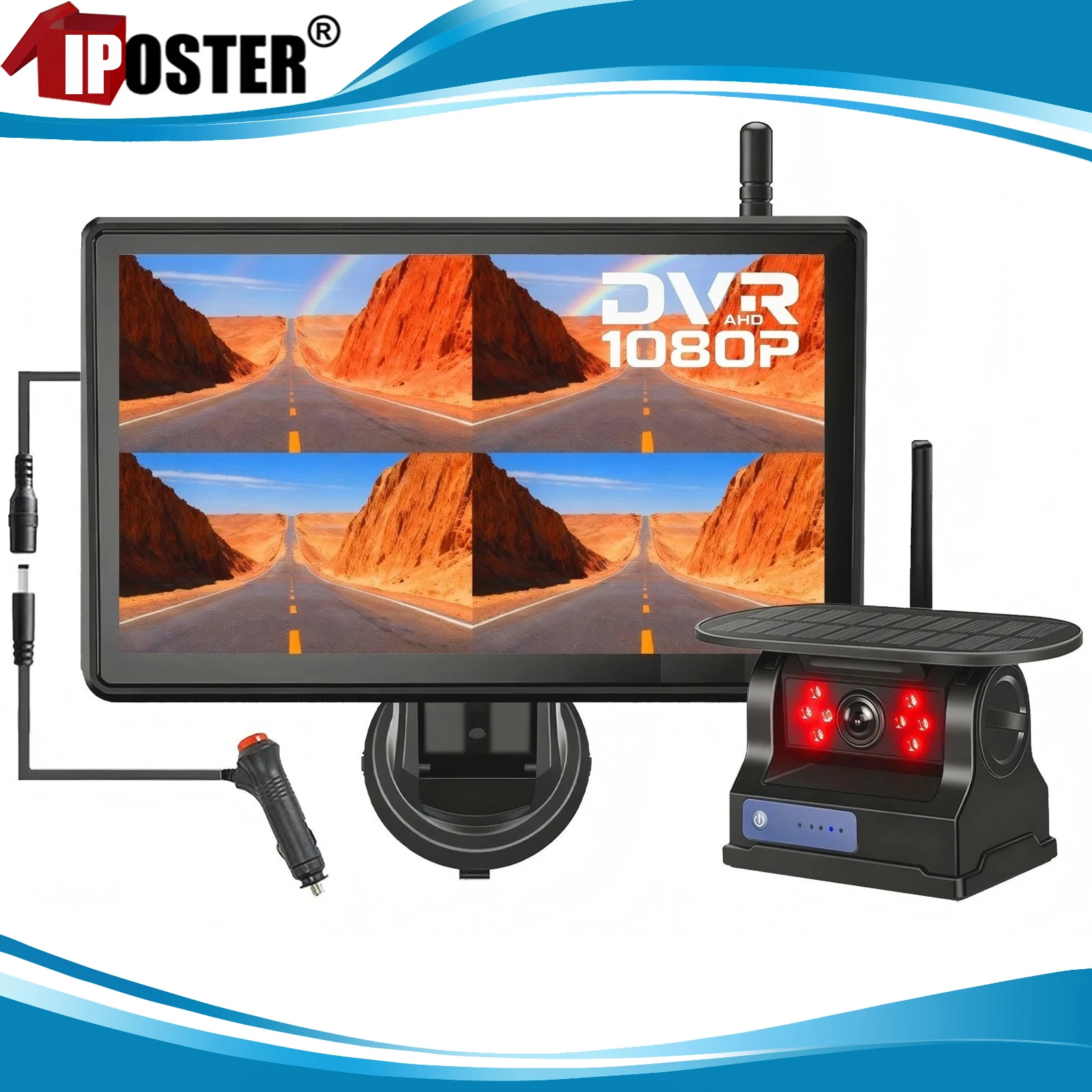 무선 태양광 후방 카메라 및 7인치 모니터 세트 이미지