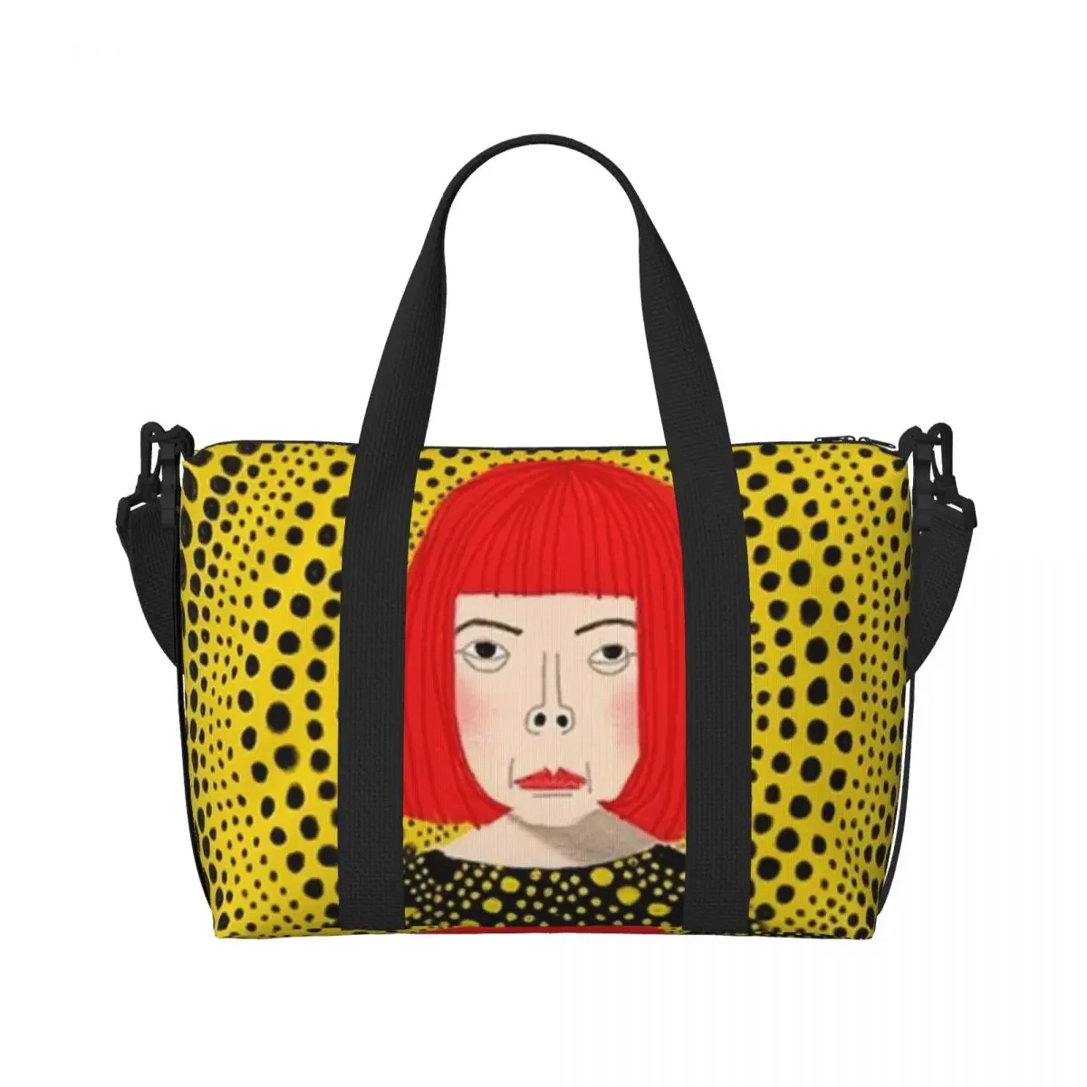 مخصص يايوي كوساما الجمالية حمل حقيبة المرأة سعة كبيرة اليقطين الفن شاطئ رياضة حقائب السفر