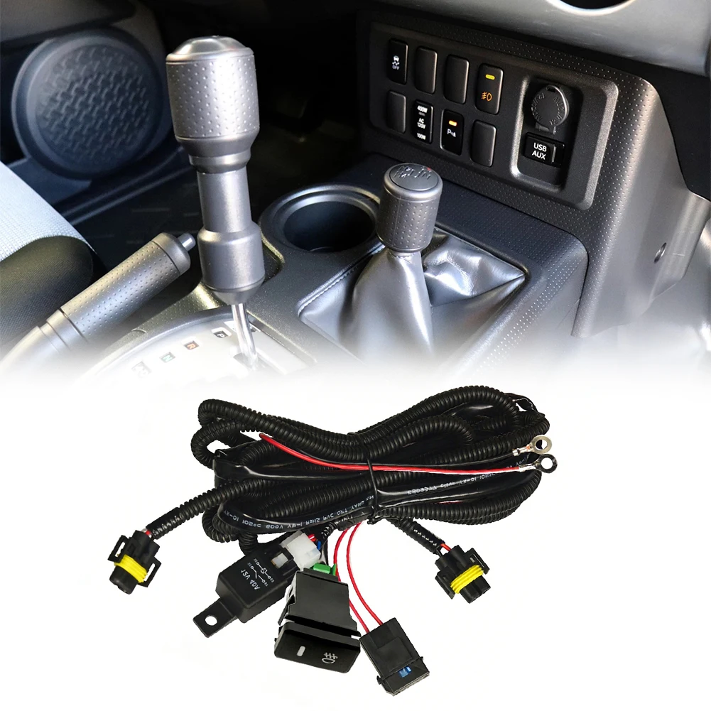 Fog Light Wiring Harness Kit For Toyota Tacoma/Tundra H10/H12 LED Fog Light Wiring Harness Kit With Relay & Switch Accessories