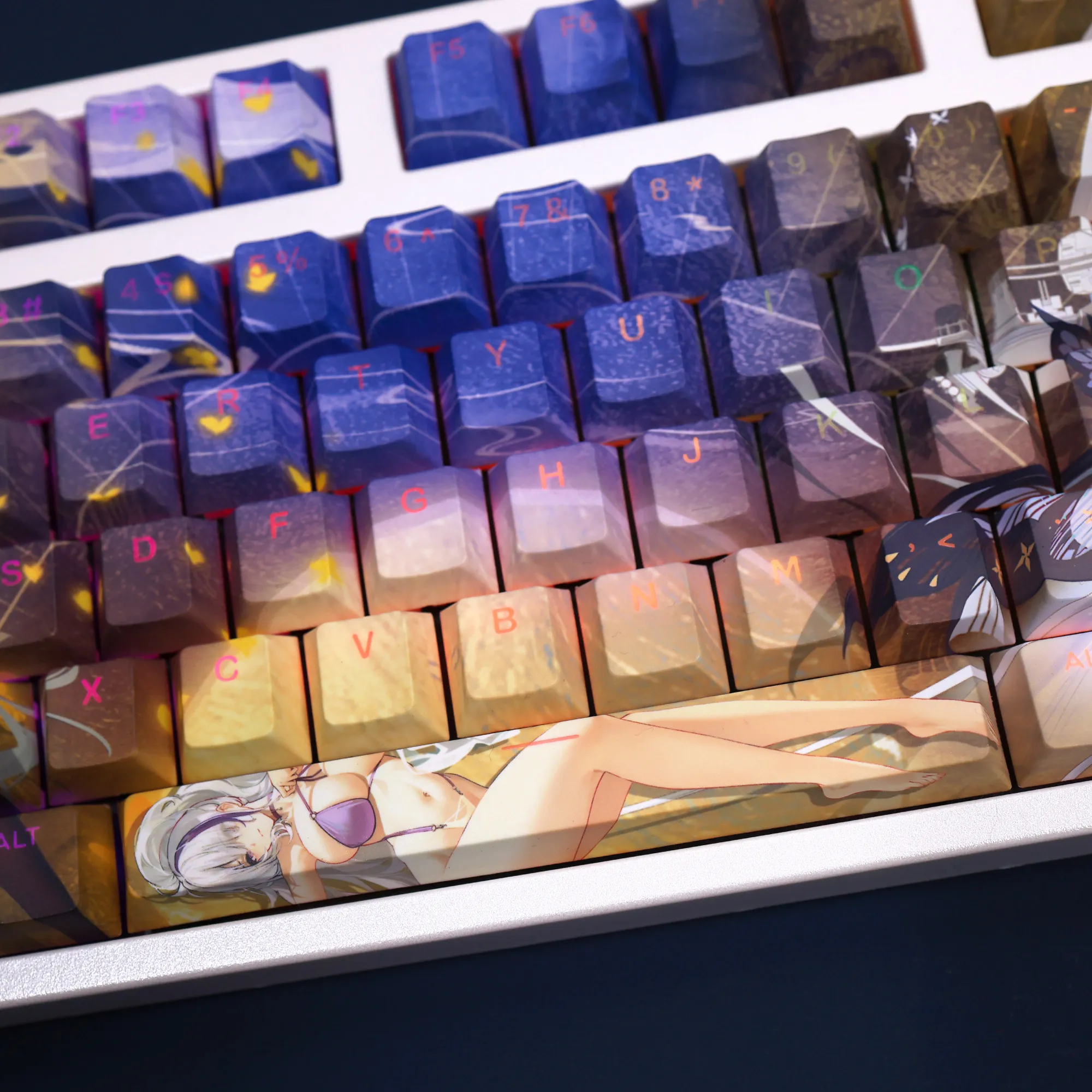 108 Tasten Set Unzen Azur Lane Niedliche PBT-Tastenkappen Cherry-Höhe für MX-Schalter Mechanische Tastatur Gaming Custom – Detail 7