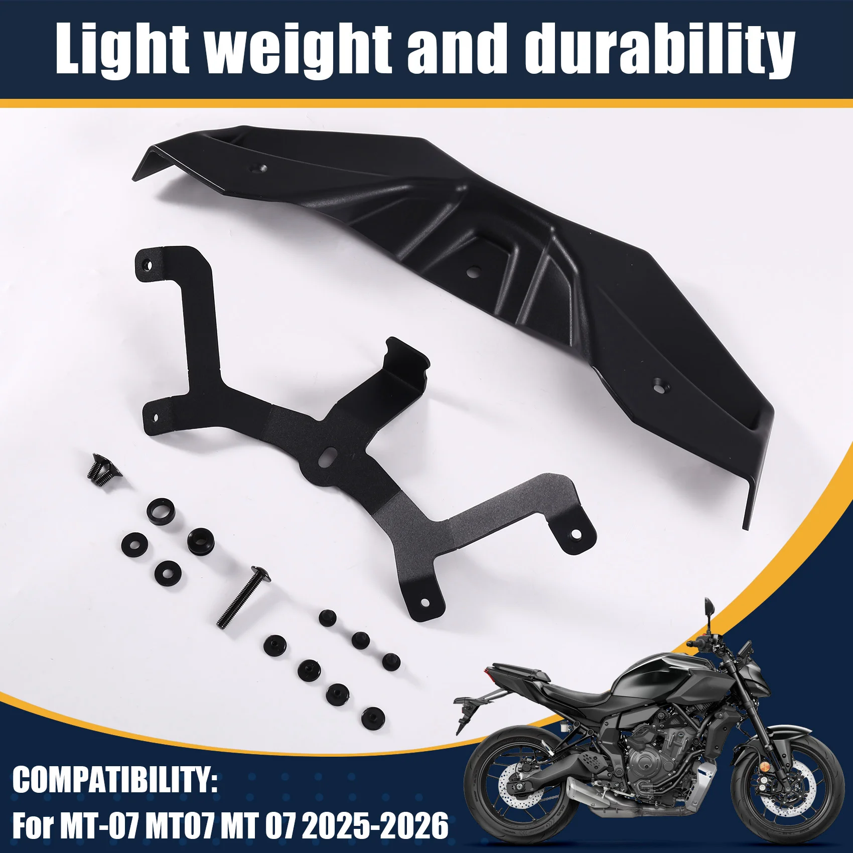

Frontal Downforce Spoiler Winglets For MT-07 MT07 MT-07 2025 2026 Aerodynamic Deflector Guard Cover Motorcycle