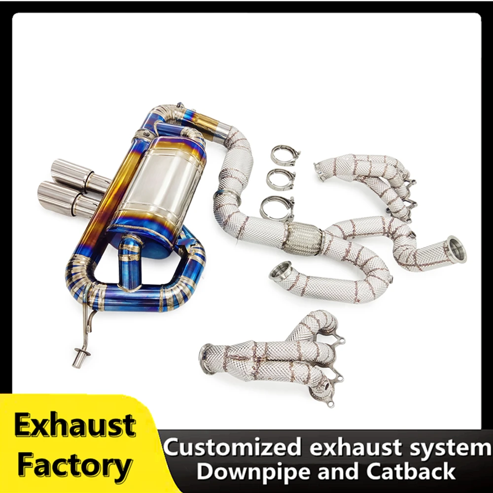 Customised for Lotus Evora GT410 3.5T 2018-2022 titanium exhaust cat back and stainless steel exhaust downspout manifold