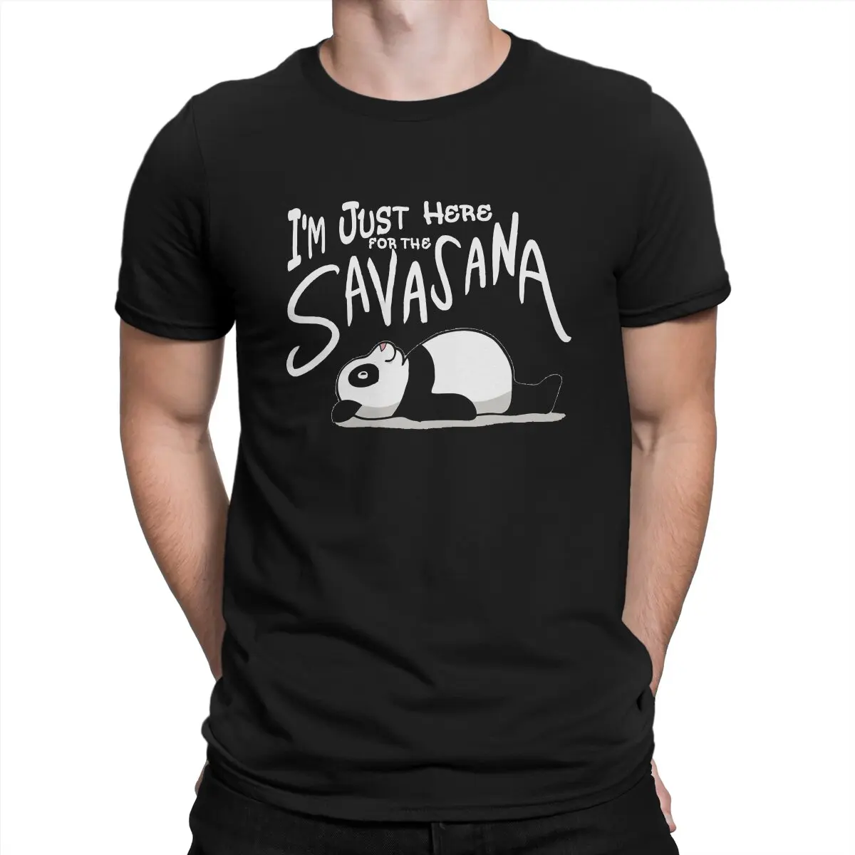 Funny Lazy T-Shirts Men Crew Neck Pure Cotton T Shirt Yoga Other Short Sleeve Tee Shirt Summer Clothing