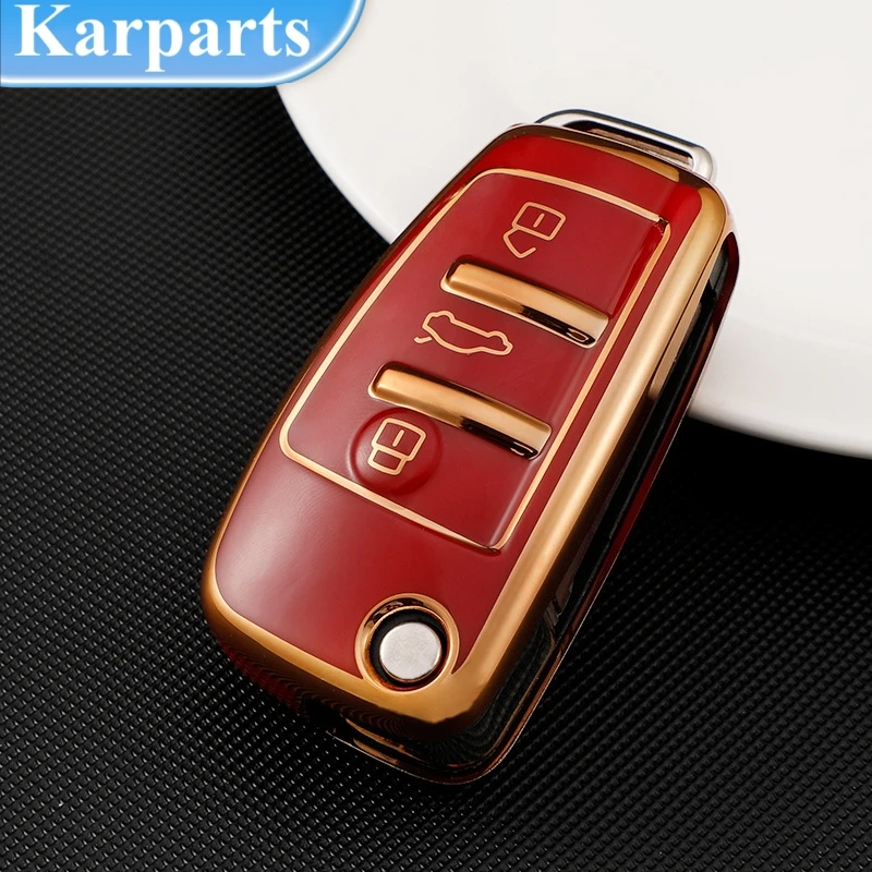 

TPU Car Folding Key Cover Case for Audi A3 8L 8P A4 B6 B7 B8 A6 C5 C6 4F RS3 Q3 Q7 TT 8L 8V S3 Key Fob Shell Accessories