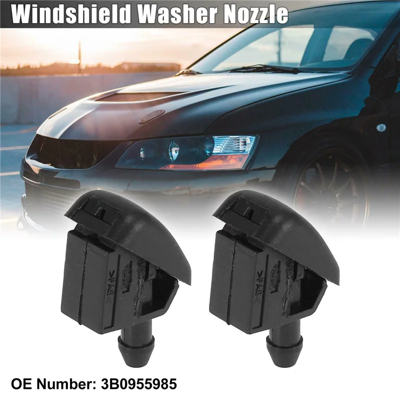 2PCS Windshield Windscreen Washer Nozzle Jet 3B0955985 for - XPolo 6N Fabia Roomster 1996-2015 No