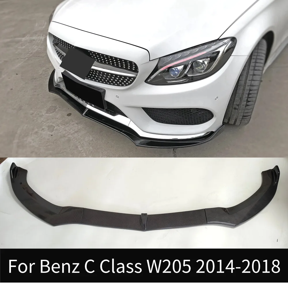 For W205  C200 C250 C260 C300 C400 C450 C Class2014-2018 Mercedes Benz  Car Front Bumper Lip Spoiler Body Kit Splitters Diffuser