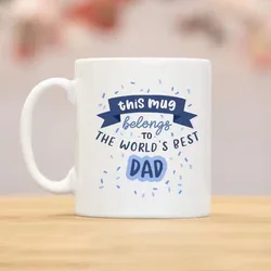 Best Dad Mug 350ml Worlds Best Dad Coffee Cup Novelty Dad Mug Cup Best Dad & Son Ceramic Mugs with Letter Printing for Father