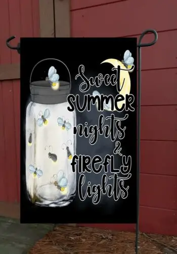 Sweet Summer Nights & Firefly Lights  Garden Flag * Top quality *Double Sided