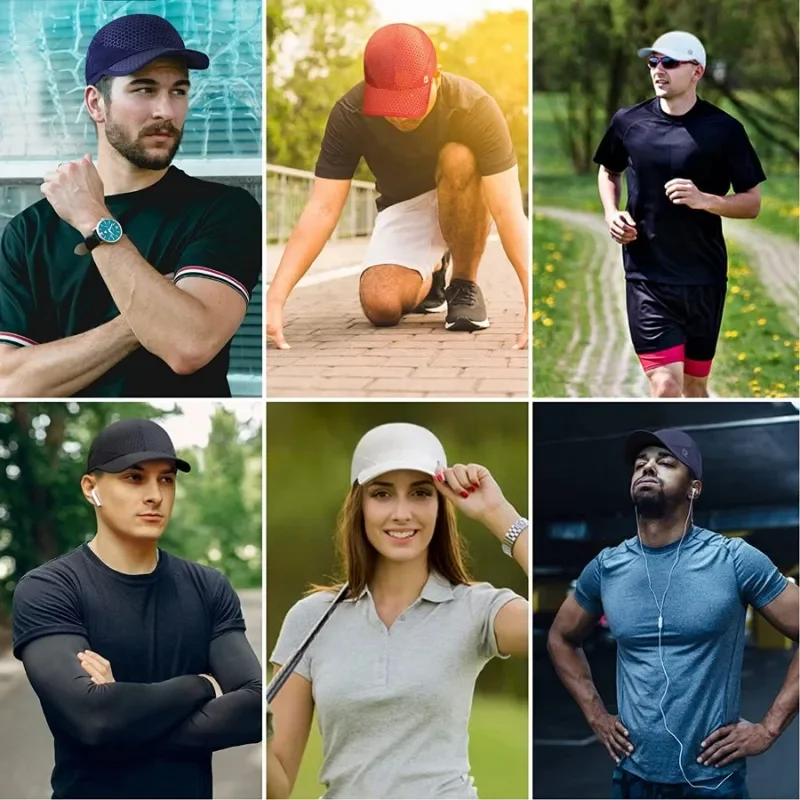 Summer Lightweight Quick Dry Running Cap for Men Women Golf Caps Breathable High Quality Sports Hat with Soft Brim M36