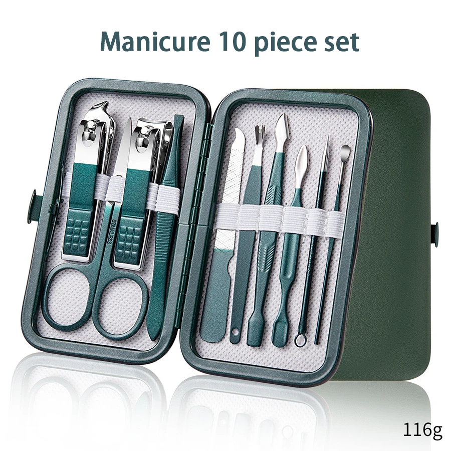 7–18-teiliges Maniküre-Set, Nagelknipser-Set, professionelle Nagelpflege-Werkzeuge aus Edelstahl mit Leder-Reisetasche für Männer und Frauen