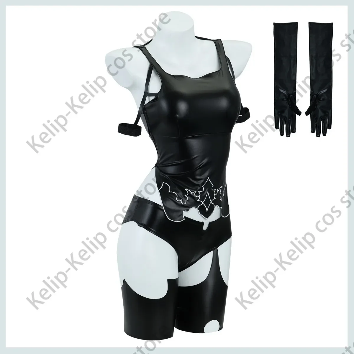 Anime Game NieR:Automata YoRHa Type A No.2 Cosplay Costume A2 Wig Black PU Tops Shorts Woman Sexy Carnival Halloween Party Suit