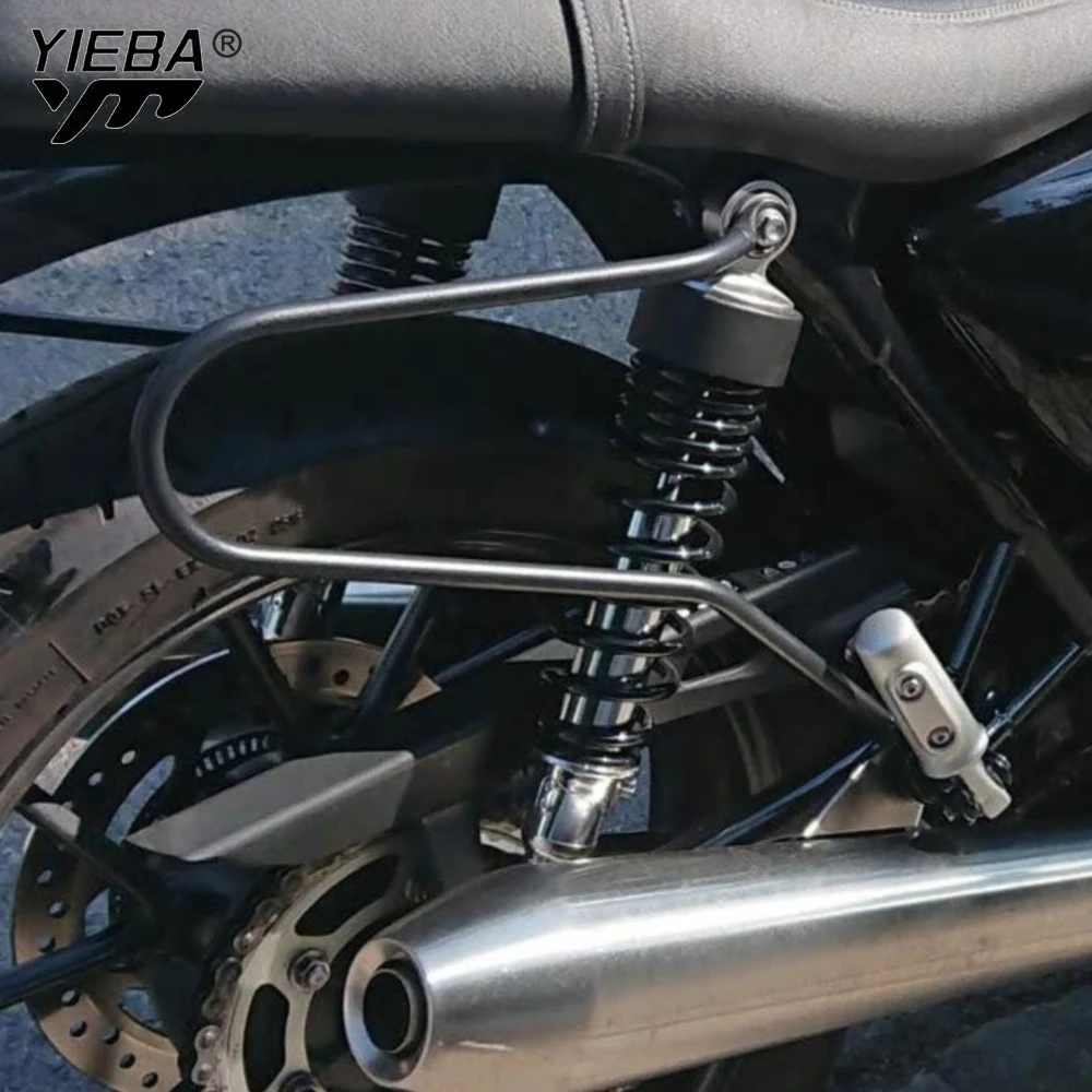 

For Thruxton 1200 Street Twin/Cup T120 T100 Bonneville 2001-2016 Motorcycle Black Iron Saddlebag Supports Guards Bar Accessories