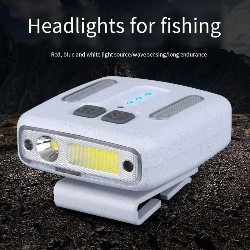 Outdoor Multi-functional LED Induction Headlight Strong Headlamp Cap Clamp Light USB Rechargable Outdoor Emergency Headlight