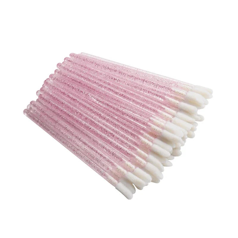 Venta al por mayor 50 Uds. Cepillo de labios desechable Individual eliminación de pestañas limpieza máscara extensión cepillo de labios desechable Individual