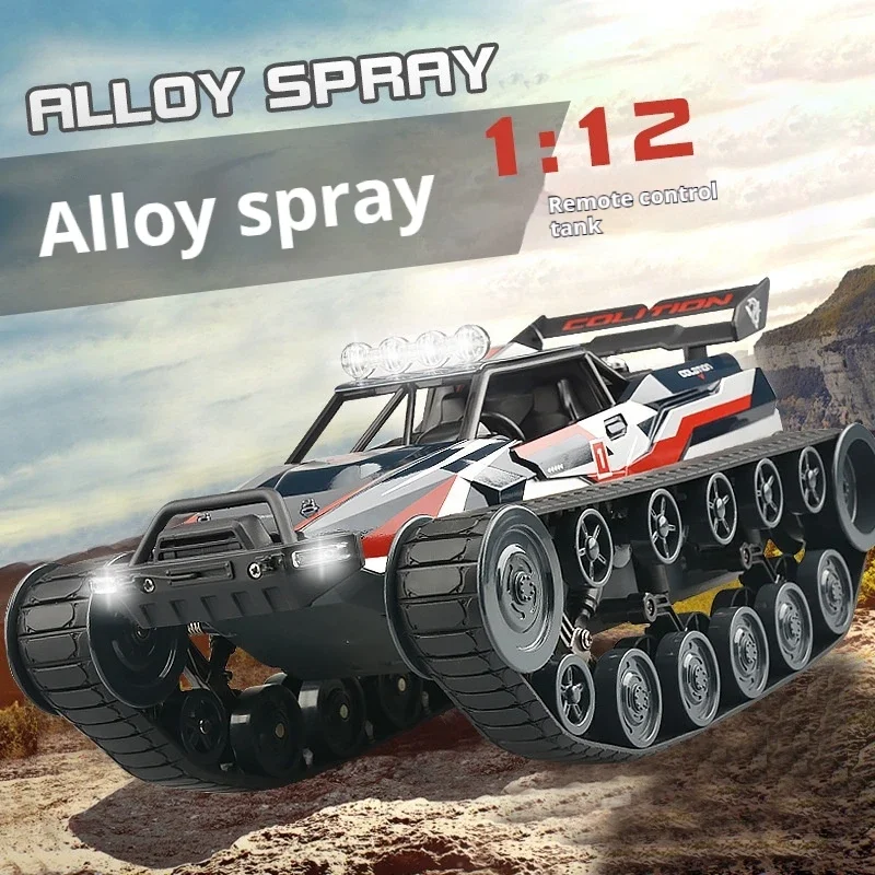 1:12 alloy 4WD rc tank model,2.4G remote control car,off-road rc drift car,robot chassis,rc crawler chassis,kids toys,fart spray