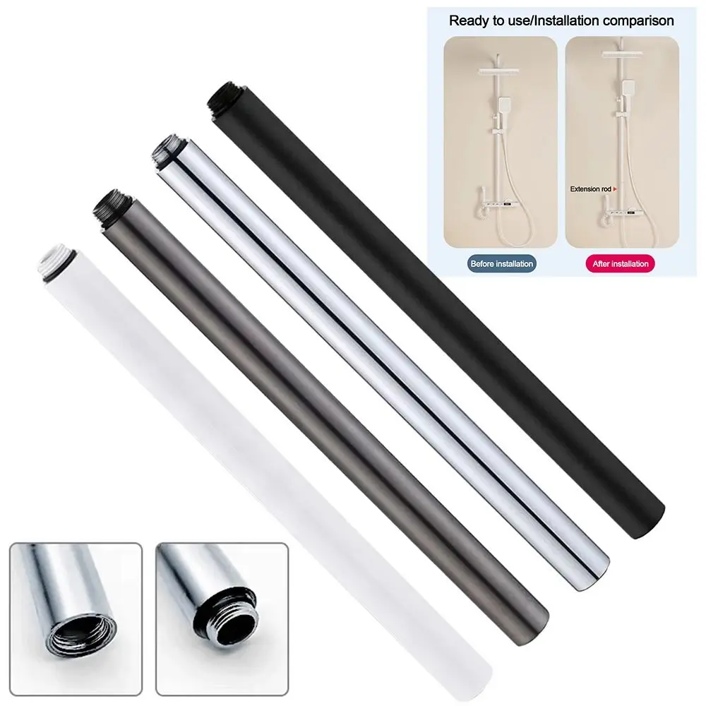 New Stainless Steel Shower Extension Rod Round 30cm Shower Bracket Shower Extender