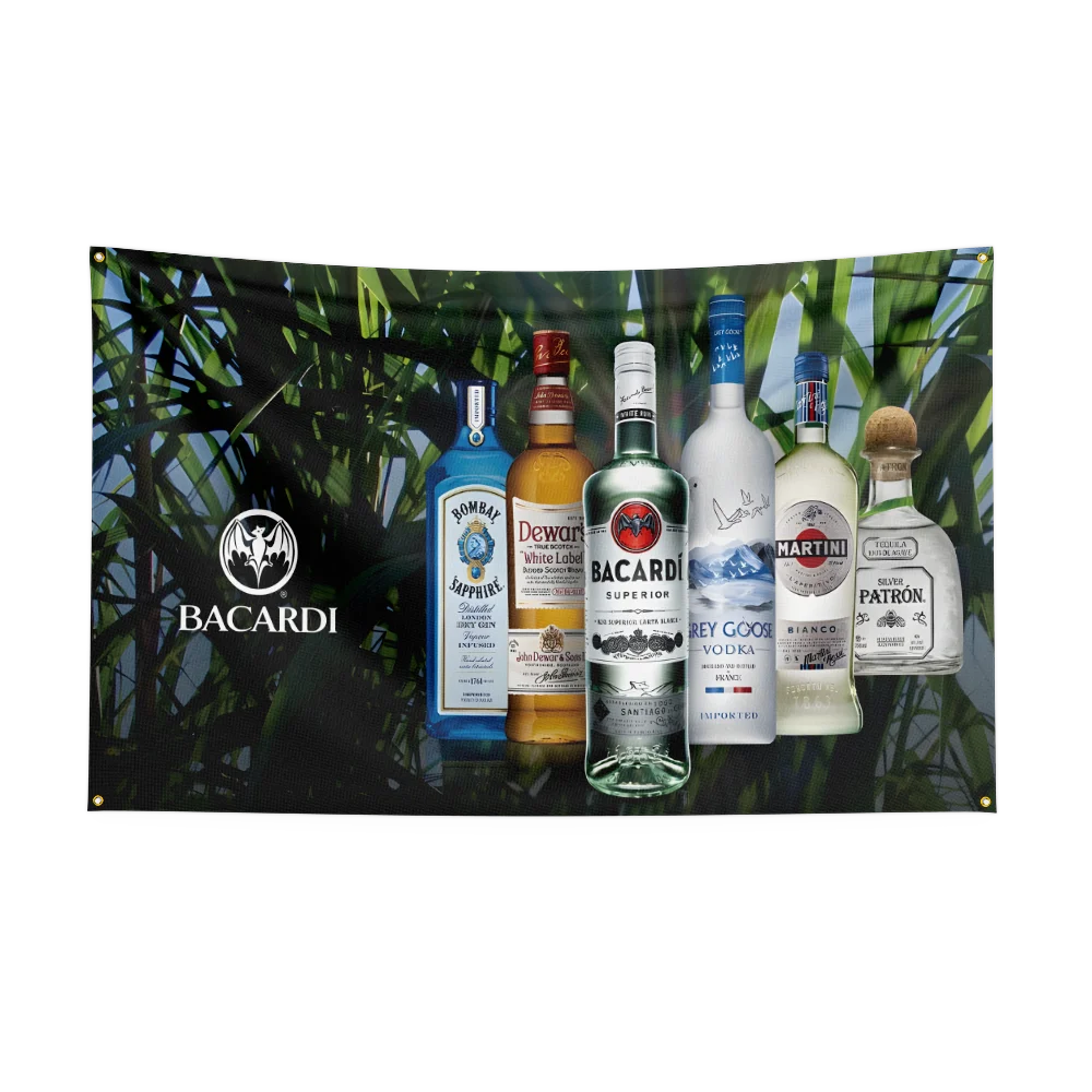 3×5ft B-Bacardis Rum Flag Polyester Printed Alcohol Wine Banner For Decor Drink rum Beer Flag