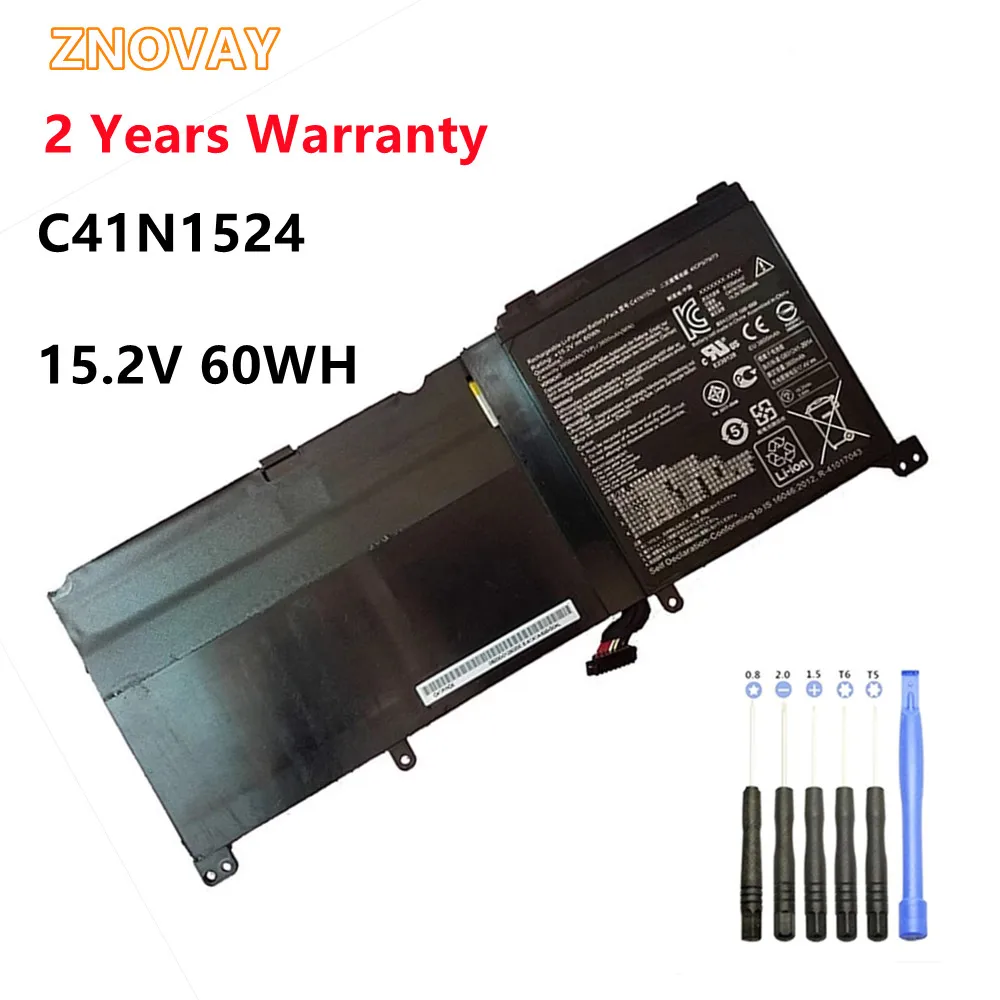 ZNOVAY C41N1524 Laptop Battery for ASUS Zenbook Pro UX501VW UX501JW G501VW N501VW-2B N501VW G501VW-FY081T N501JW-2B 60WH/3947mAh