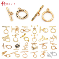 18K Gold Color Brass Geometry O Toggle Clasps Bracelet Connect Clasps Jewelry Bracelets Making Supplies Diy Findings Accessories