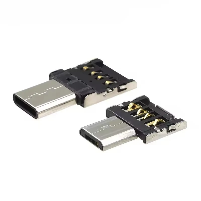 1-4PCS Universal Type-C Micro USB to USB 2.0 OTG Adapter Connector for Cell Smartphone USB2.0 Type C Micro USB OTG Cable Adapter