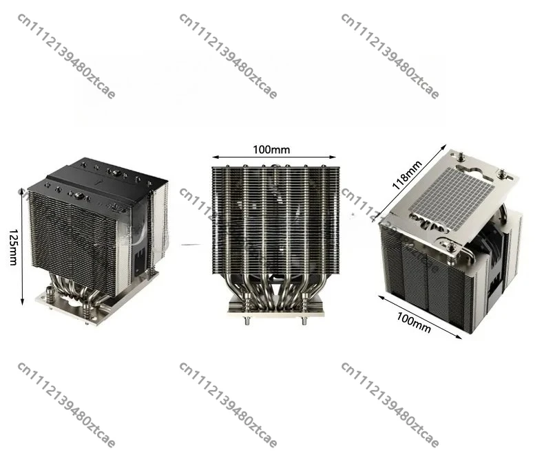 M95 PRO 6 Heat Pipe Server CPU Heatsink Fan, Multi Socket SP3 TR4 SP5 SP6 4U Server Cooling Radiator