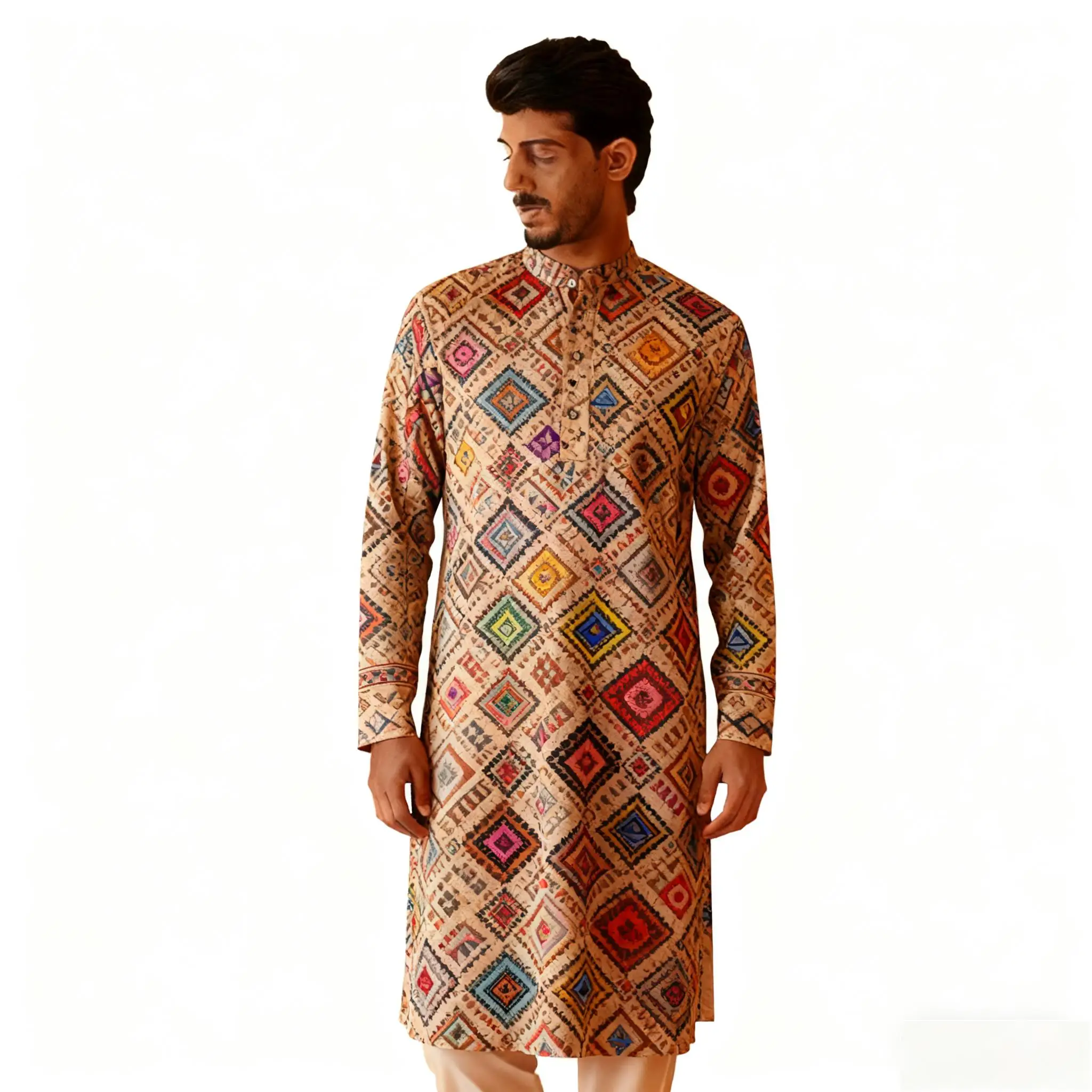 ملابس تقليدية جديدة لعام 2026 للرجال أنماط الآسيوية والجنوبية أطواق الماندرين ماروكين Gebetskleidung Mann #4